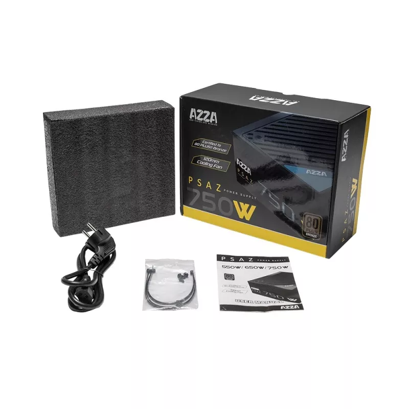 Azza PSAZ-750W maitinimo blokas 20+4 pin ATX juodas