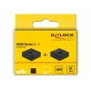DeLock HDMI 2 į 1 dvipusis 4K 60 Hz kompaktiškas vaizdo/garso jungiklis - Mažmeninė dėžutė - 2 x HDMI - stalinis (64072)