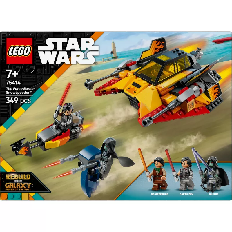 LEGO Star Wars Liepsnos greitaeigis 75414 sniego transporto priemonės rinkinys – 349 detalės, 3 minifigūrėlės, nuo 7 metų