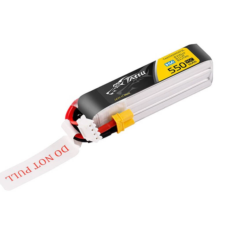Tattu 3s 550mAh 95C 11.4V HV Lipo baterija su XT30 kištuku ilgos pakuotės jungtimi