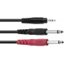 Adapterinis kabelis Omnitronic 3,5 mm į 2×3,5 mm stereo skirstytuvas, 1,5 m