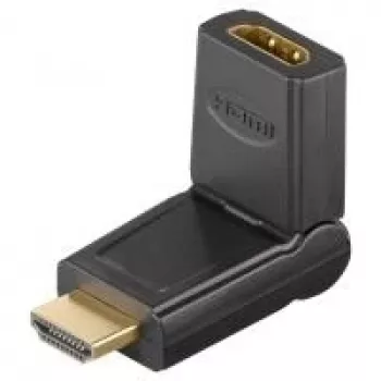 Wentronic Goobay HDMI™ adapter, HDMI standartinė jungtis (A tipo), juoda - HDMI™ A lizdas > HDMI™ A kištukas, lenkiamas (51721)