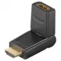 Wentronic Goobay HDMI™ adapter, HDMI standartinė jungtis (A tipo), juoda - HDMI™ A lizdas > HDMI™ A kištukas, lenkiamas (51721)