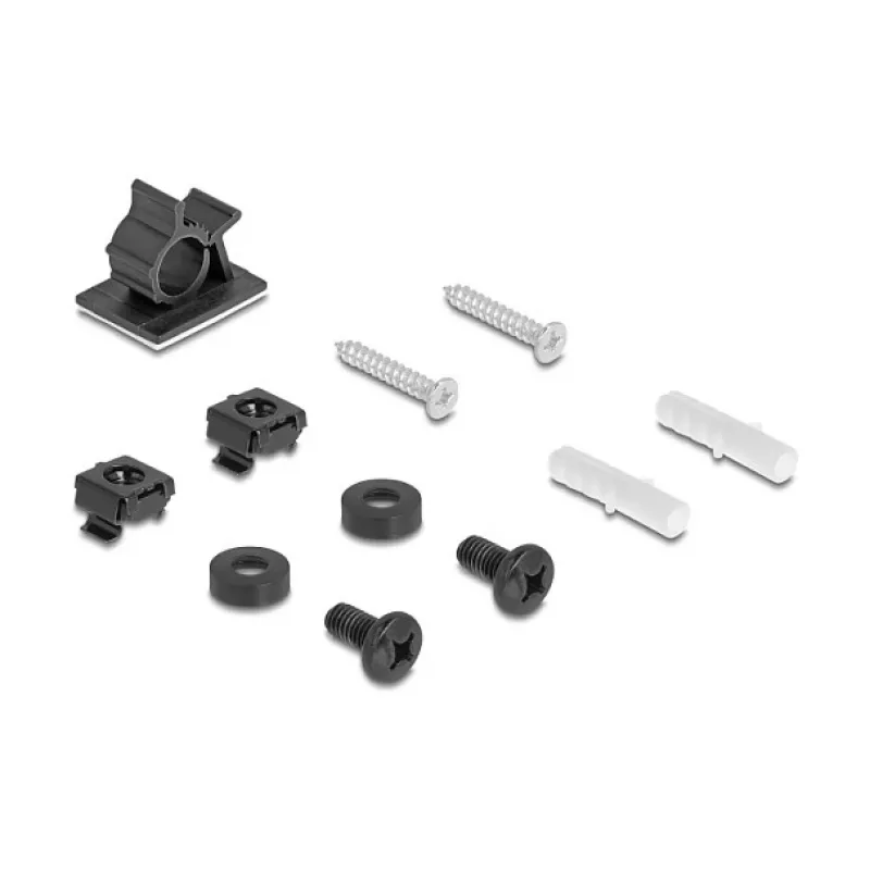 Paskirstymo dėžutė DELOCK Easy 45 modulių laikiklis stalui ar sienai, metalinė, juoda, 2x22,5x45 mm arba 1x45x45 mm