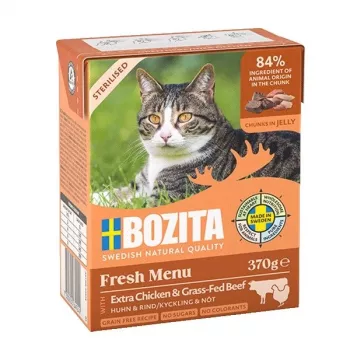 BOZITA Fresh Menu Sterilised Extra vištiena su jautiena - šlapias kačių ėdalas - 370g