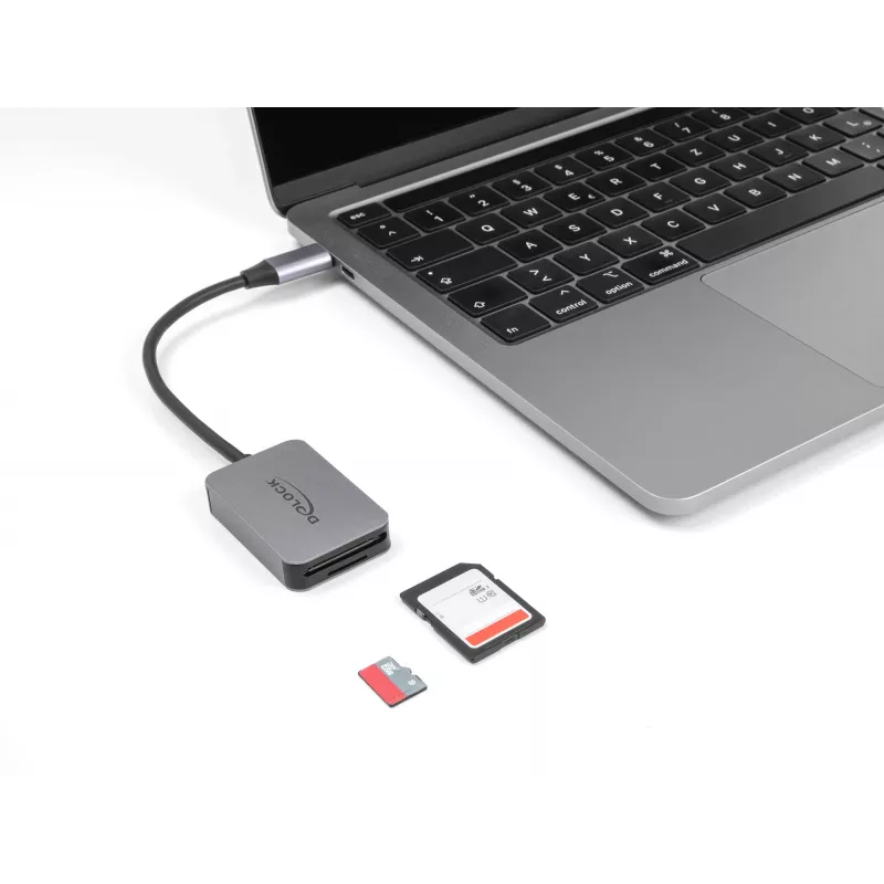 DeLOCK USB Type-C SD/Micro SD kortelių skaitytuvas, aliuminis, 5000 Mbit/s