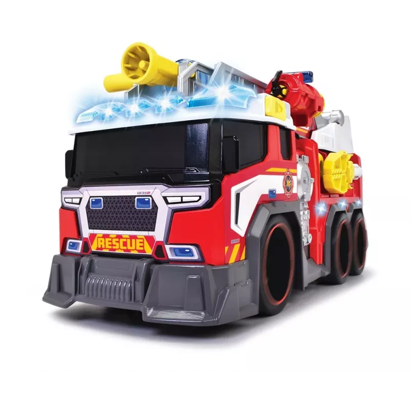 Gaisrinis automobilis žaislas Dickie modelis 203307000 – baterijomis maitinamas, nuo 3 metų, spalvos: juoda/mėlyna/raudona/balta/geltona
