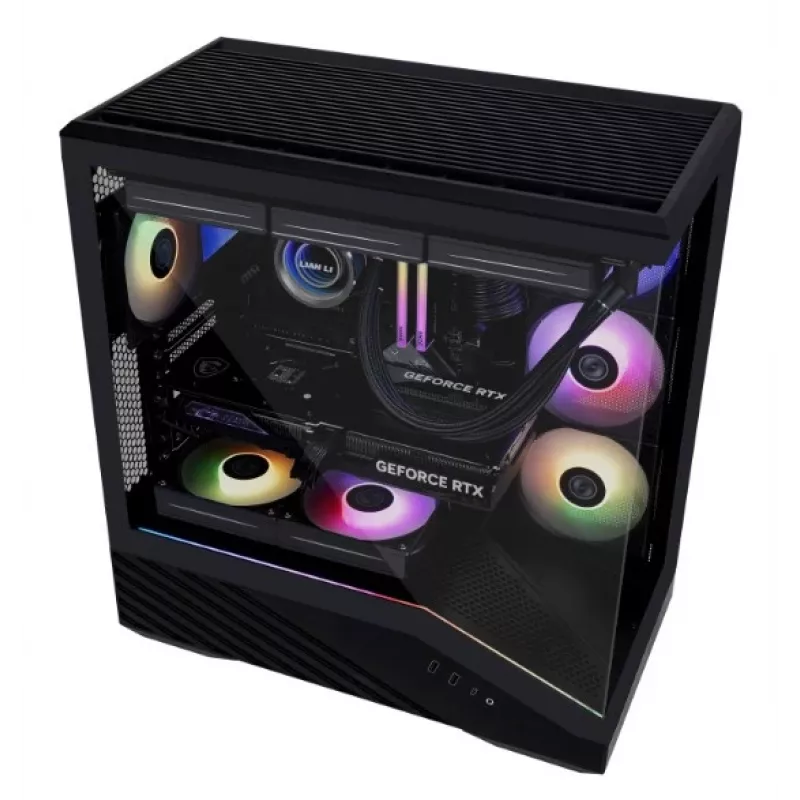 Korpusas Lian Li Vector V100 Midi Tower – juodas, permatomu stiklu