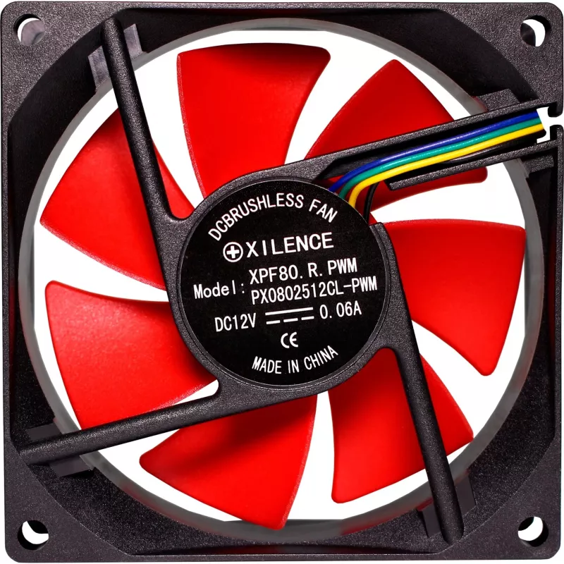 XILENCE XF040 80mm PWM korpuso ventiliatorius - Raudonas