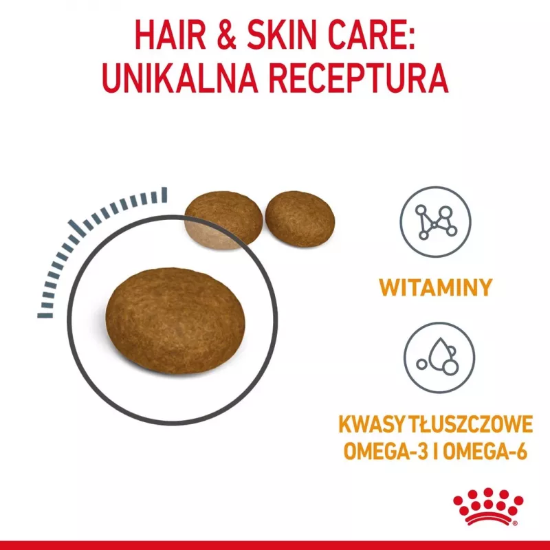 Sausas kačių ėdalas Royal Canin Hair & Skin Care 2 kg – vištiena, suaugusioms, 33% baltymų, 22% riebalų