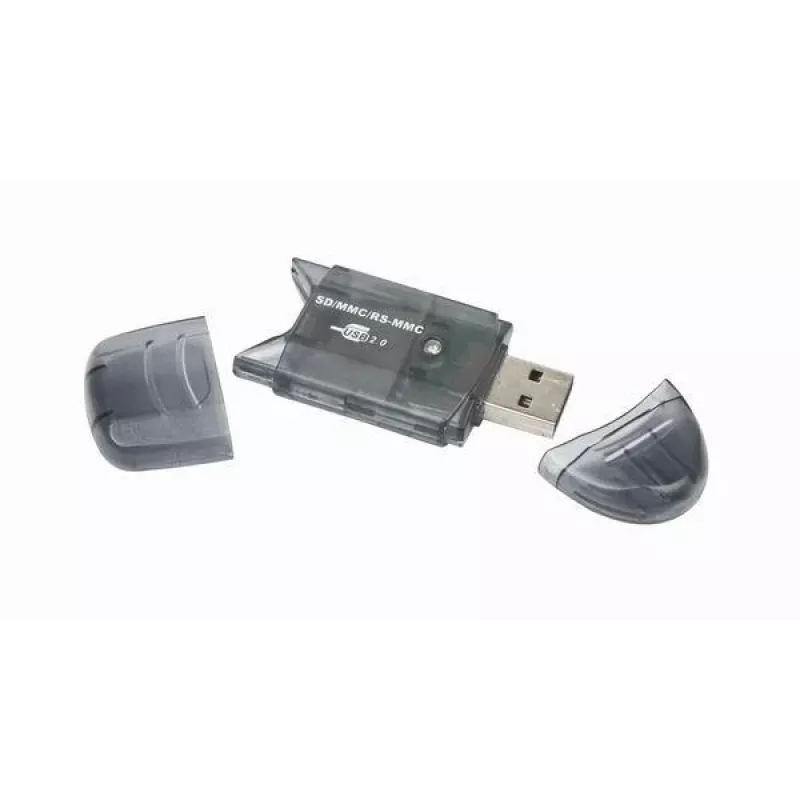 USB 2.0 kortelių skaitytuvas Gembird FD2-SD-1 – MMC/SD/SDHC/SDXC, 73×30×10 mm, 13 g, juodos spalvos