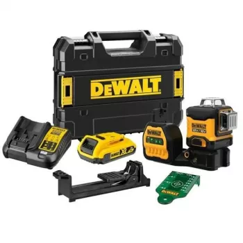 Lazerinis nivelyras DeWalt DCE089D1G18-QW žalias spindulys savaiminis išsilyginimas 360° su imtuvo suderinamumu
