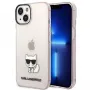 Karl Lagerfeld KLHCP14MCTRI kietas dėklas iPhone 14 Plus / 15 Plus 6.7 rožinis / rožinis permatomas Choupette Body
