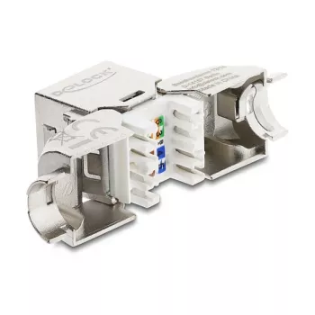 DeLOCK Keystone modulis RJ45 lizdas į LSA Cat.6A metalinis fiksatorius beįrankis 90° kampu ekranuotas