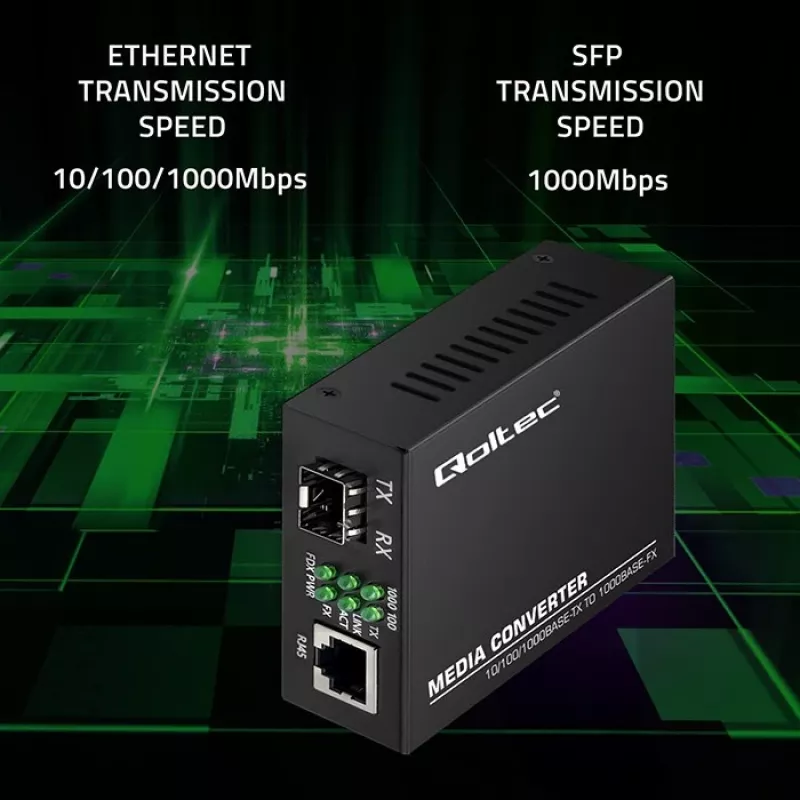 QOLTEC Media Converter SWITCH Ethernet 1x RJ45 1x SFP