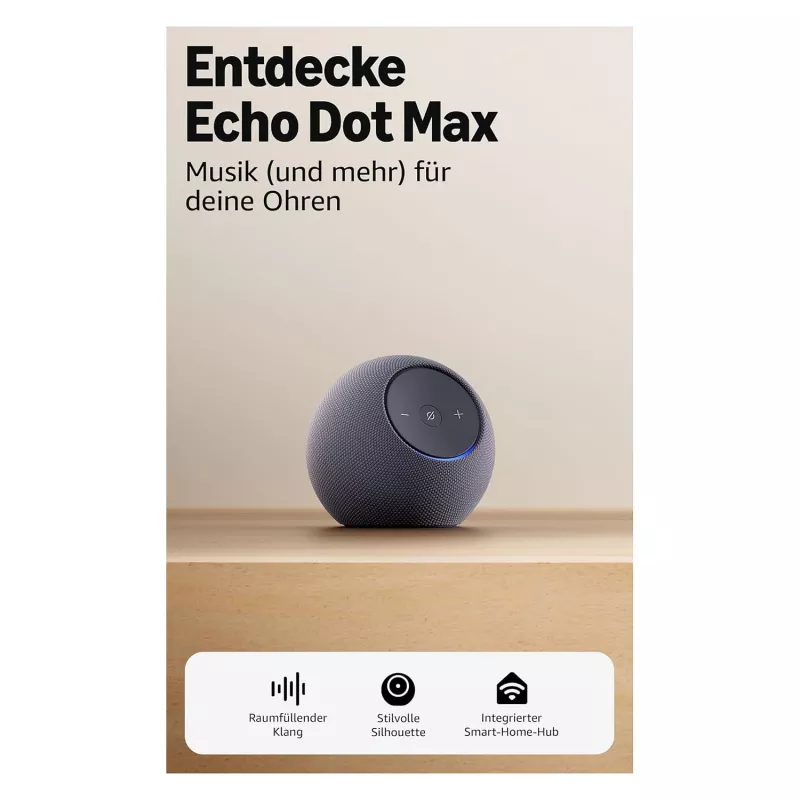 Amazon Echo Dot Max 2025 Graphite – belaidis garsiakalbis su Alexa
