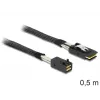 SAS kabelis DeLOCK 83388, 0,5 m, Mini SAS HD x4 (SFF-8643) į Mini SAS x4 (SFF-8087)