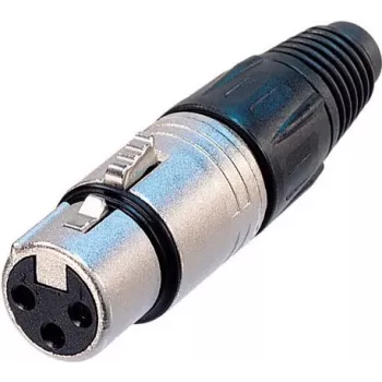 Neutrik NTR-NC5FX 5 kontaktų XLR lizdas, juodas/sidabrinis, IP40