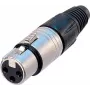 Neutrik NTR-NC5FX 5 kontaktų XLR lizdas, juodas/sidabrinis, IP40