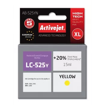 Activejet AB-525YN rašalas (pakaitalas Brother LC525Y; Supreme; 15 ml; geltona)