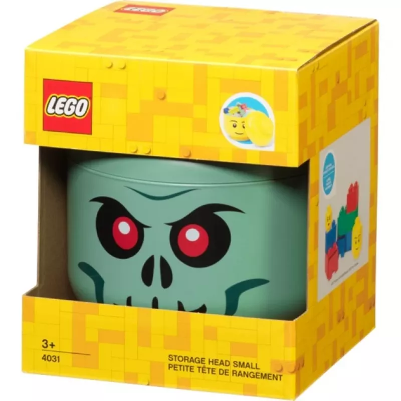 Laikymo dėžė Room Copenhagen LEGO Galvos Skeletas maža, žalia/juoda