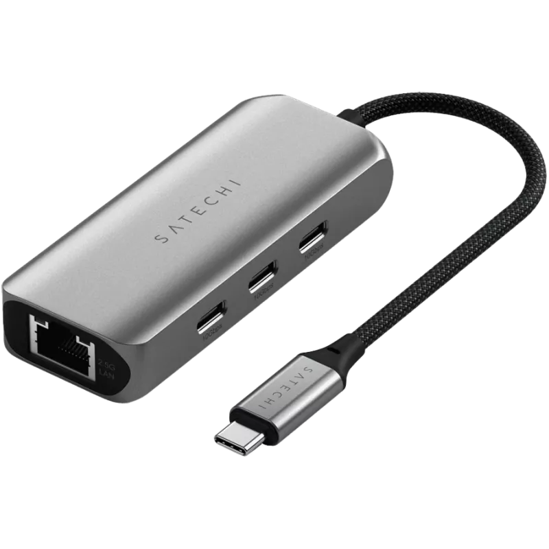 Satechi 4-in-1 USB-C 3.2 Gen2 dokų stotelė ST-H3C25EM Pilka