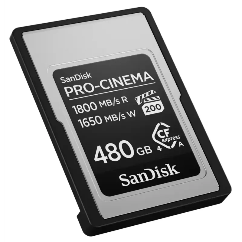 SanDisk PRO-CINEMA CFexpress Type A Card - 480GB, 480 GB, CFexpress Type A, 1800 MB/s, 1650 MB/s, Tropfsicher, Staubresistent, Wasserfest, Schwarz, Me
