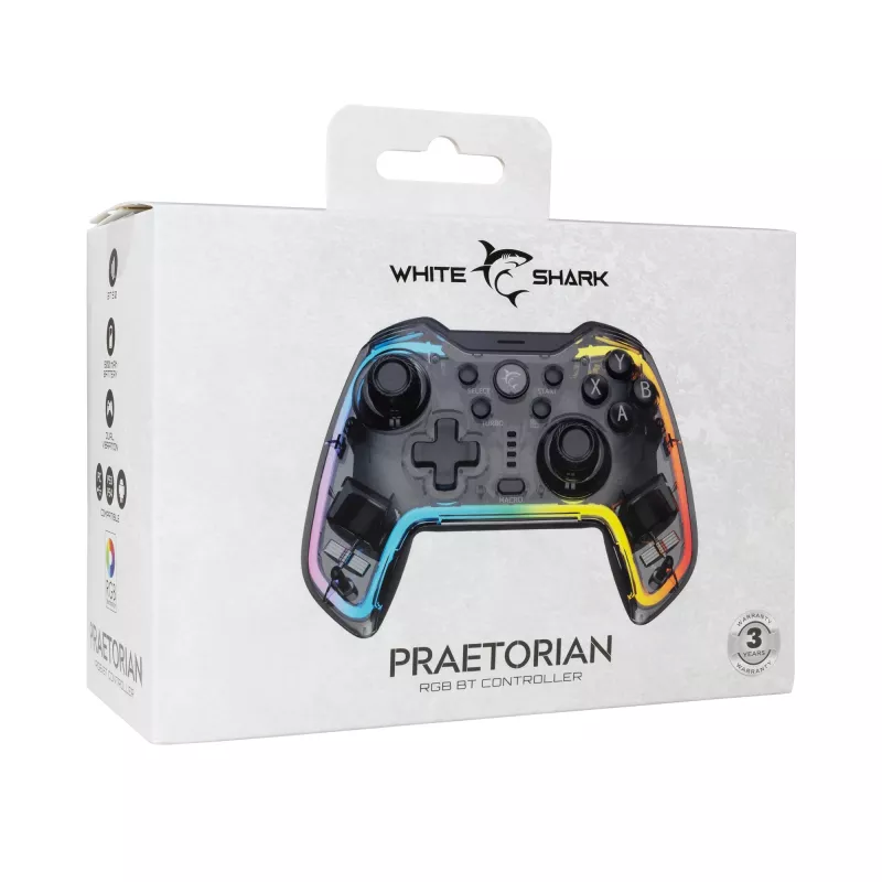 Žaidimų pultas White Shark GPW-8040 RGB belaidis Bluetooth, modelis PRAETORIAN