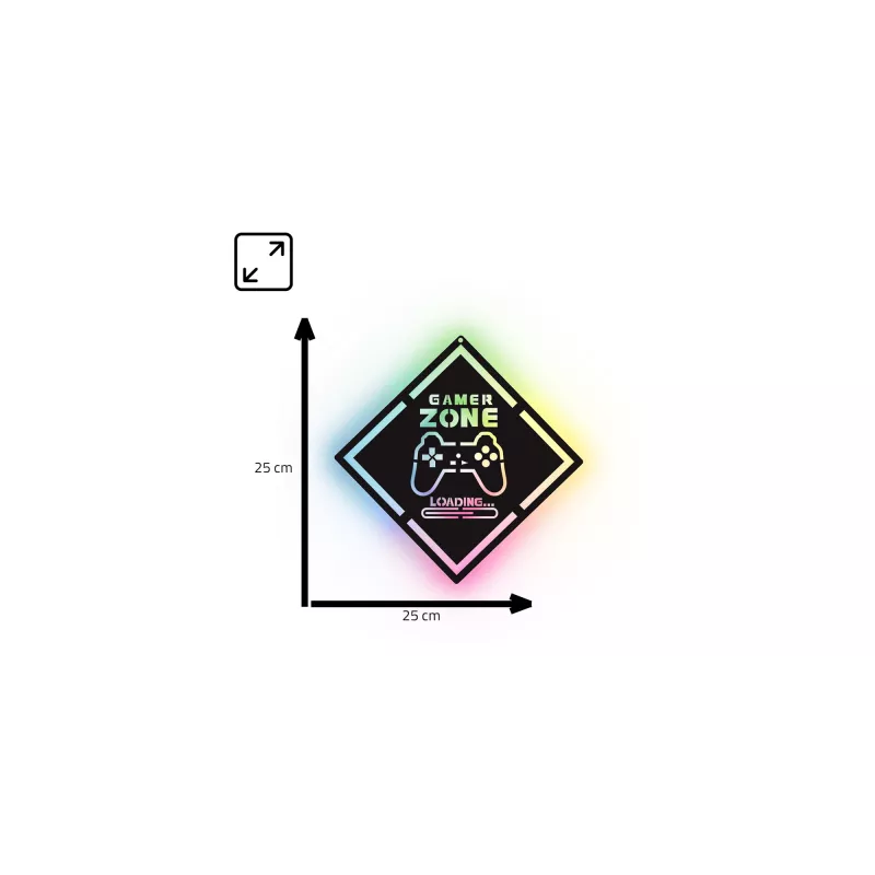 LED neoninis ženklas MANTA MASNL132RGB GAMER ZONE, RGB apšvietimas sienai
