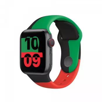 Apple 44mm Black Unity Sport Dirželis S/M Juoda Žalia Raudona