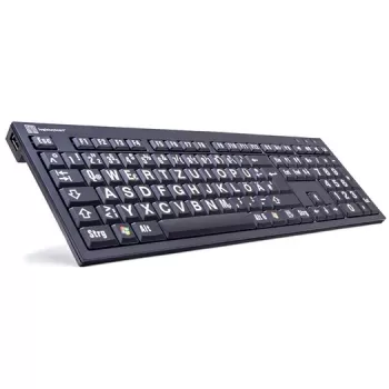 Logickeyboard XL Print USB QWERTZ Vokiška juoda klaviatūra