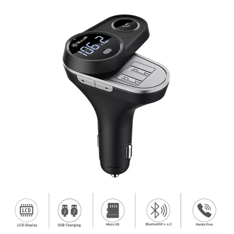 FM siųstuvas Tellur FMT-B5 USB 3.0 5 prievadai, juodas