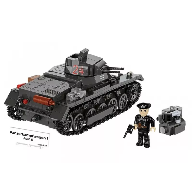 Konstruktorius Cobi Panzer I Ausf. B – 654 detalės, detalus tanko modelis