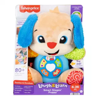 Interaktyvus mokomasis žaislas MATTEL Fisher-Price Learn & Laugh Puppy JFD27 – šviesos, garsai, mygtukai ankstyvajam mokymuisi