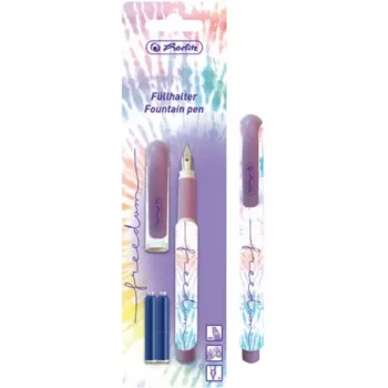 Parker stiliaus rašiklis Herlitz New Batik Freedom cartridge violetinis baltas