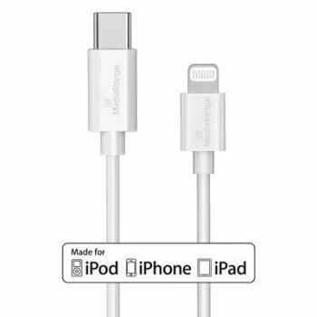 USB laidas MediaRange MRCS215 1 m USB C / Lightning baltas