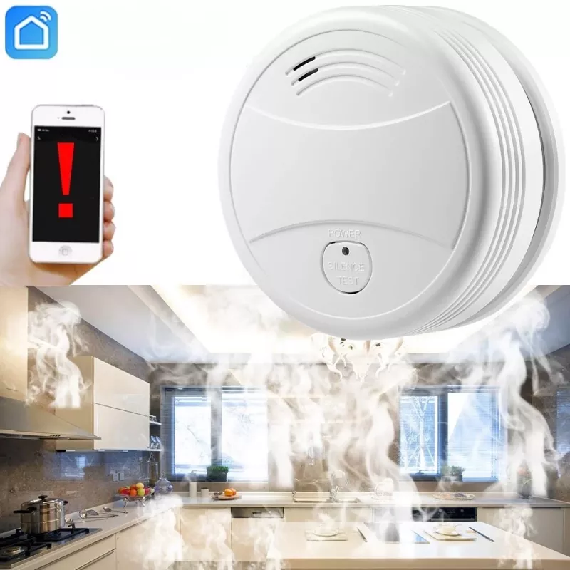 Dūmų detektorius Spring 0 WiFi fotoelektrinis baltas