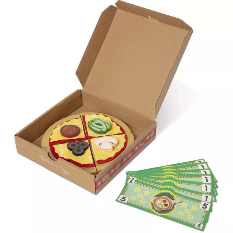 Virtuvės aksesuaras žaidimams Spin Master Melissa & Doug Top & Bake Pizza skaitiklis, apsimestinės picos rinkinys