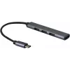 USB centras Helos 344447 Type-C 5000 Mbit/s pilkas
