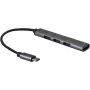 USB centras Helos 344447 Type-C 5000 Mbit/s pilkas