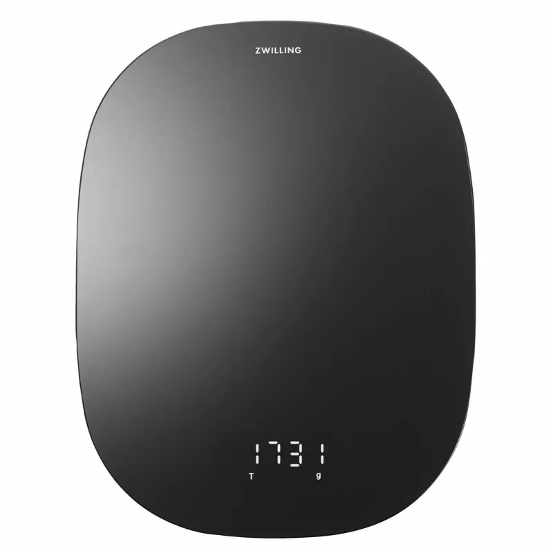 Virtuvinės svarstyklės ZWILLING 53011-053-0 – 10 kg talpa, juodos ovalios, LCD ekranas