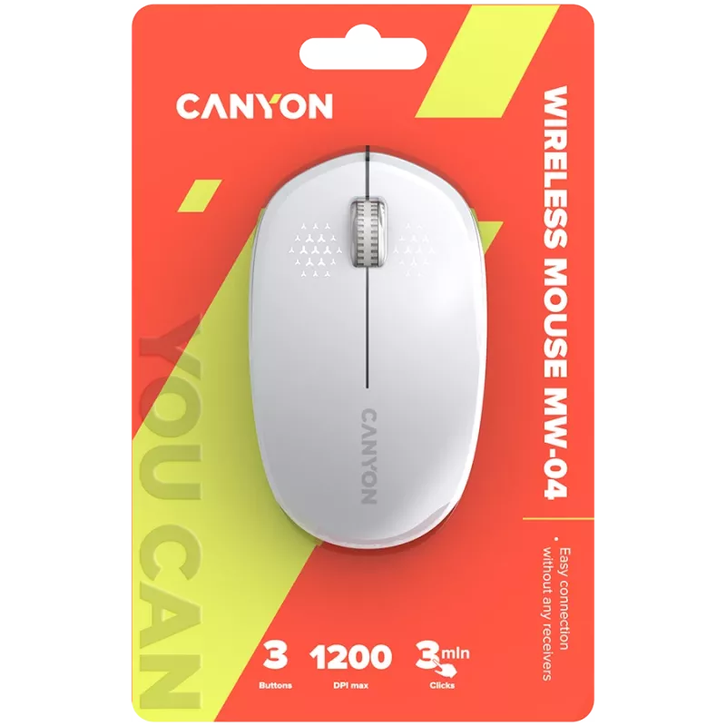 CANYON pelė MW-04 3 mygtukai BT belaidė balta