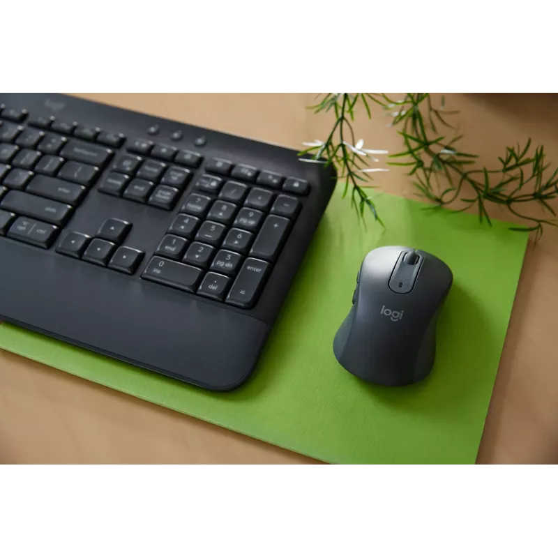 Belaidis klaviatūros ir pelės rinkinys Logitech Signature MK650 for Business – 2,4 GHz, Bluetooth LE – QWERTY ispanų – grafitas