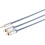 Garso laidas ShiverPeaks 2x RCA (Cinch) iki 3,5 mm lizdo, 1,5 m, modelis 30832-MHQ-SLIM