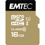 EMTEC Gold+ 16GB microSDHC atminties kortelė, Class 10, su SD adapteriu