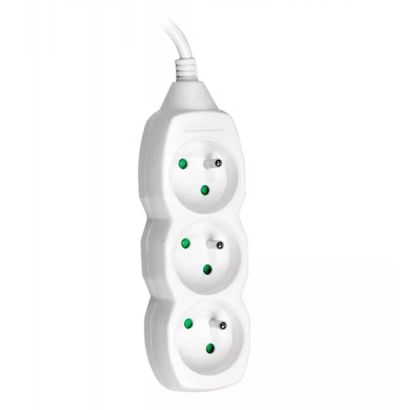 TRACER PowerCord ilginamasis laidas 1,5 m 3 lizdai baltas