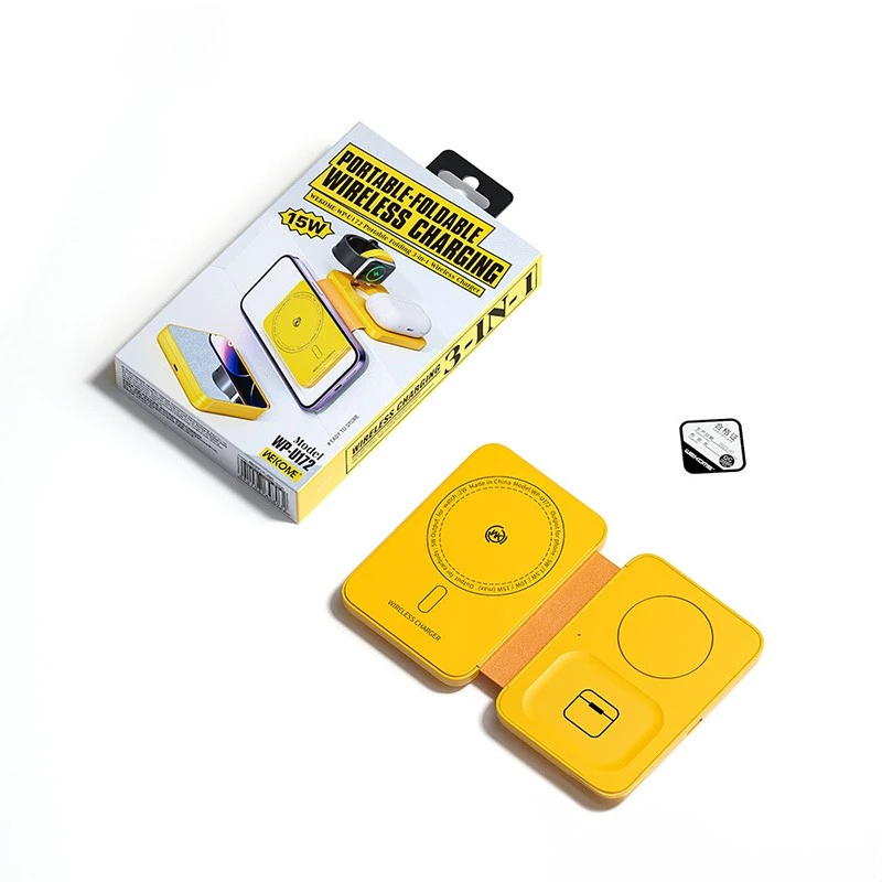 Belaidis 3 viename įkroviklis WEKOME MagSafe + veidrodėlis
