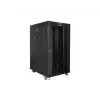 Grindinis serverio spintos korpusas 19 colių 22U 800x1000 stiklinėmis durimis LCD (plokščioje pakuotėje) V2 juodas