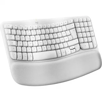 Belaidė ergonominė klaviatūra Logitech Wave Keys for Mac QWERTZ vokiška balta