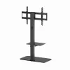 Grindinis TV stovas GEMBIRD TVS-86ST-01, 43–86 col., juodas, grūdinto stiklo pagrindas, VESA 100x100–600x400, 60 kg